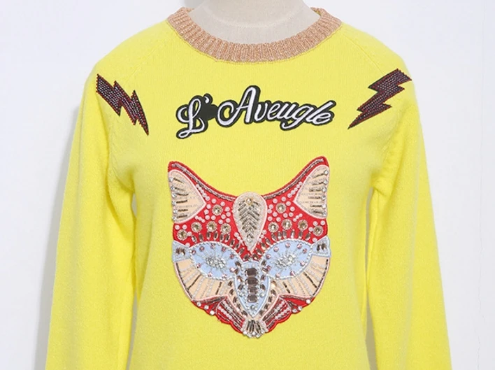 

New winter Heavy cat head set auger round neck long sleeve sweater D0802