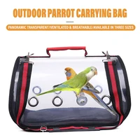 outdoor bird transport cage bird travel carrier breathable space parrot go out backpack multi functional bird bag with perch