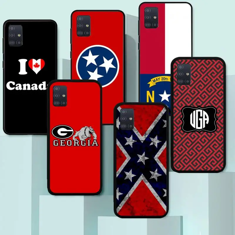 

Georgia flag Phone Case for Samsung A20 A10 A50 A51 A52 A70 A750 A720 A530 2018 lite cover Funda