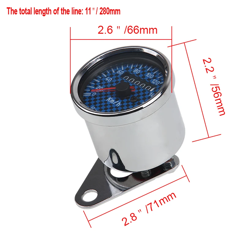 Черный и синий узор в клетку стиль хром универсальный счетчик одометр для