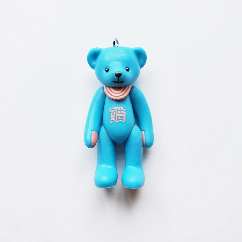 1 шт. милый резиновый медвежонок брелок для женщин карамельный цвет животные