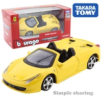 takara tomy tomica presents burago race play series 143 458 spider car hot pop kids toys motor vehicle diecast metal model