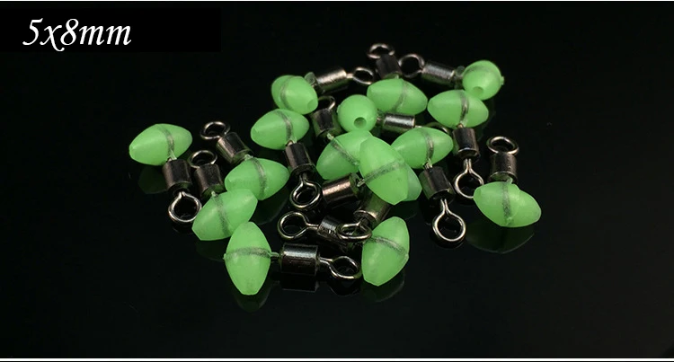 5x8mm Green Minfishing 25 шт. рыболовные Вертлюги с бусины для рыбалки Rolling Вертлюги разъем для рыболовных крючков рыболовные снасти - Цвет: 5x8mm Green