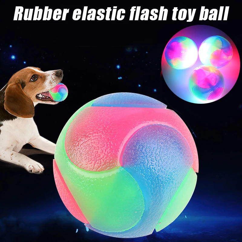 

1 шт. светильник шарики для собак, мигающий эластичный мяч, светодиодный молярный шар, светящийся мяч, цветной светящийся мяч для домашних жи...