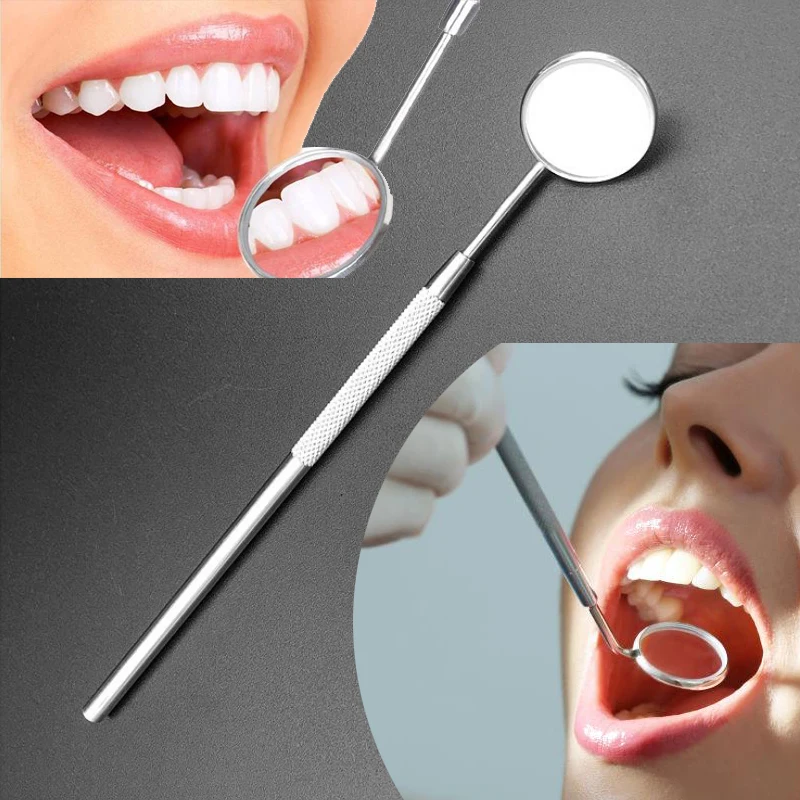 Dental Mouth Mirror Can Not Zooming Handle Reflector Flat Teeth Examining Periodontal Dentist Dental Tools