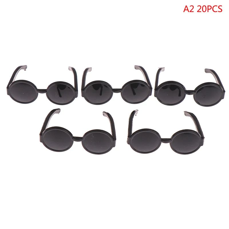 

20pcs Fashion Cool Miniature Eyeglasses Toys Colorful Glasses Dollhouse Accessories Round Frame Eyewear Spectacles