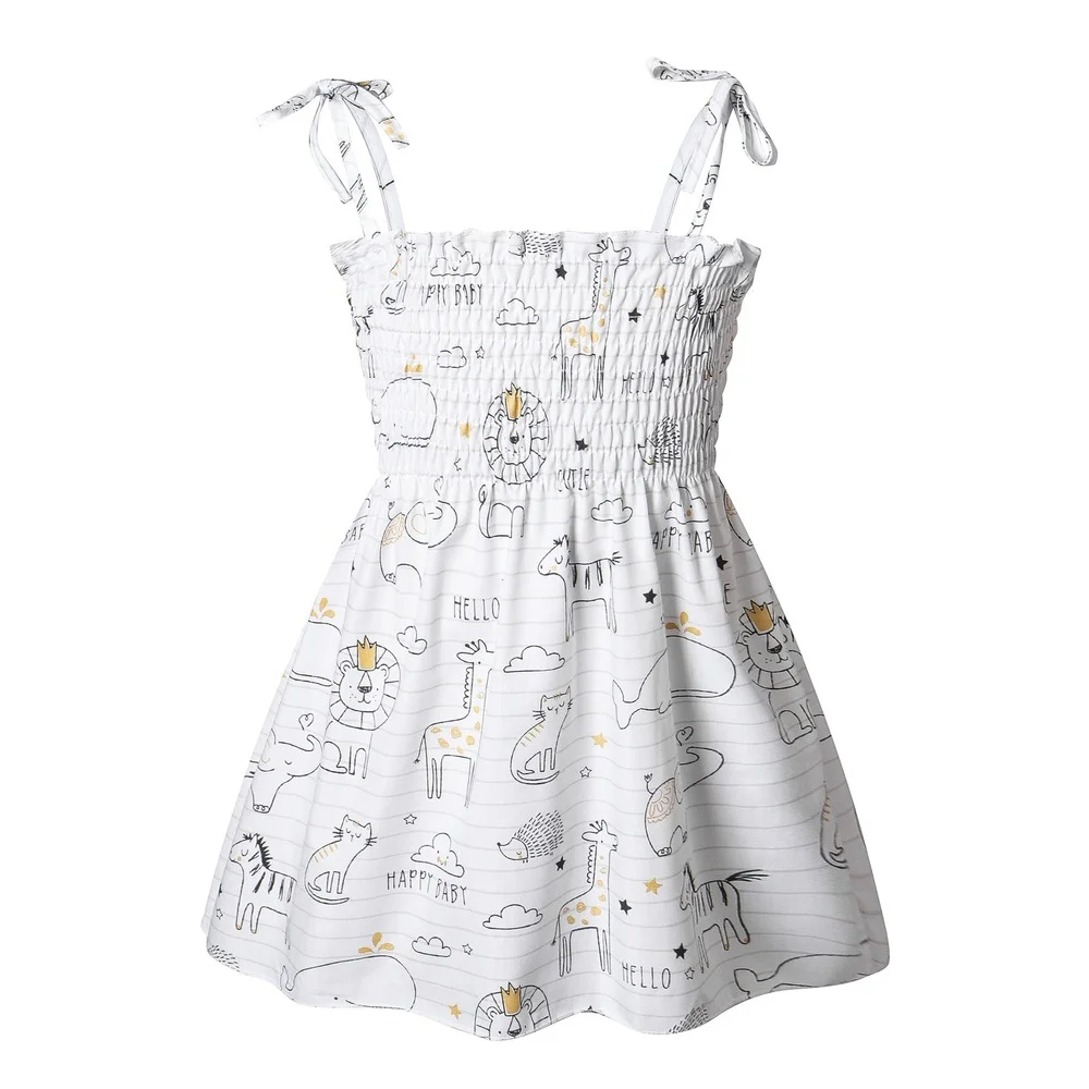 

Baby Girl Summer Seaside Beach Sling Dress Toddler Fashion Dress Girls Western Style Suspender Vestido Children's Floral Dress