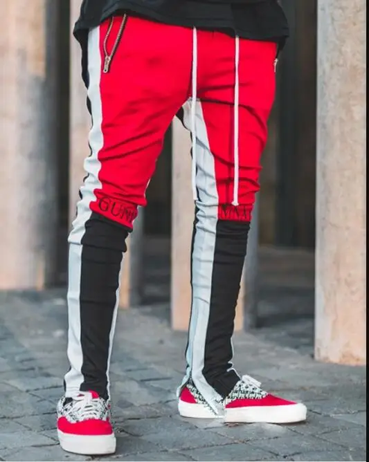 Весна 2019 новые спортивные штаны в стиле пэчворк мужские хлопковые для фитнеса