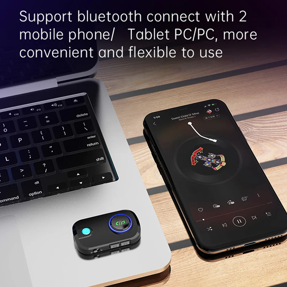 

T3 Audio Receiver Transmitter 3.5mm AUX 2 in 1 Wireless Music Adapter Easily Installation Personal Car Element