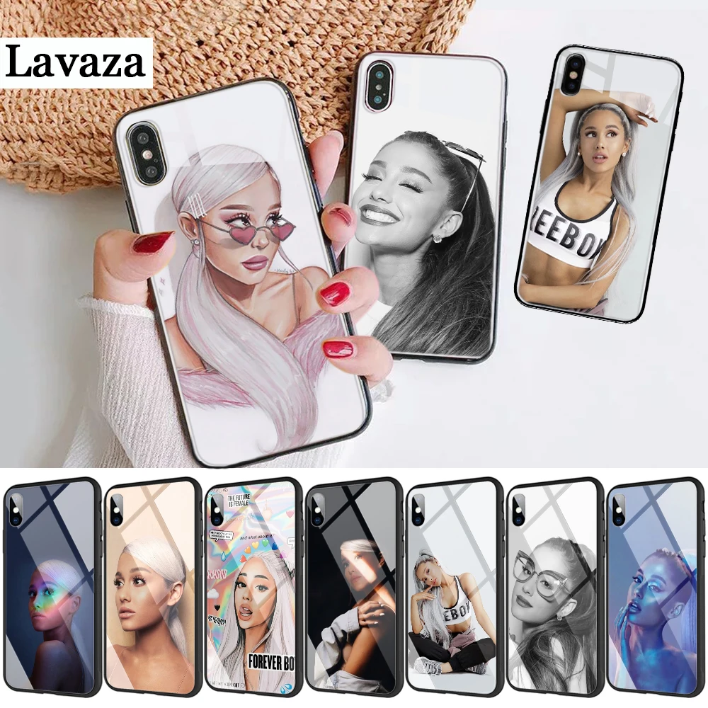 Радужный стеклянный чехол 35d Ariana Grande AG для Apple iPhone 11 Pro XR X XS Max 6 6S 7 8 Plus 5 5S SE|Бамперы| |