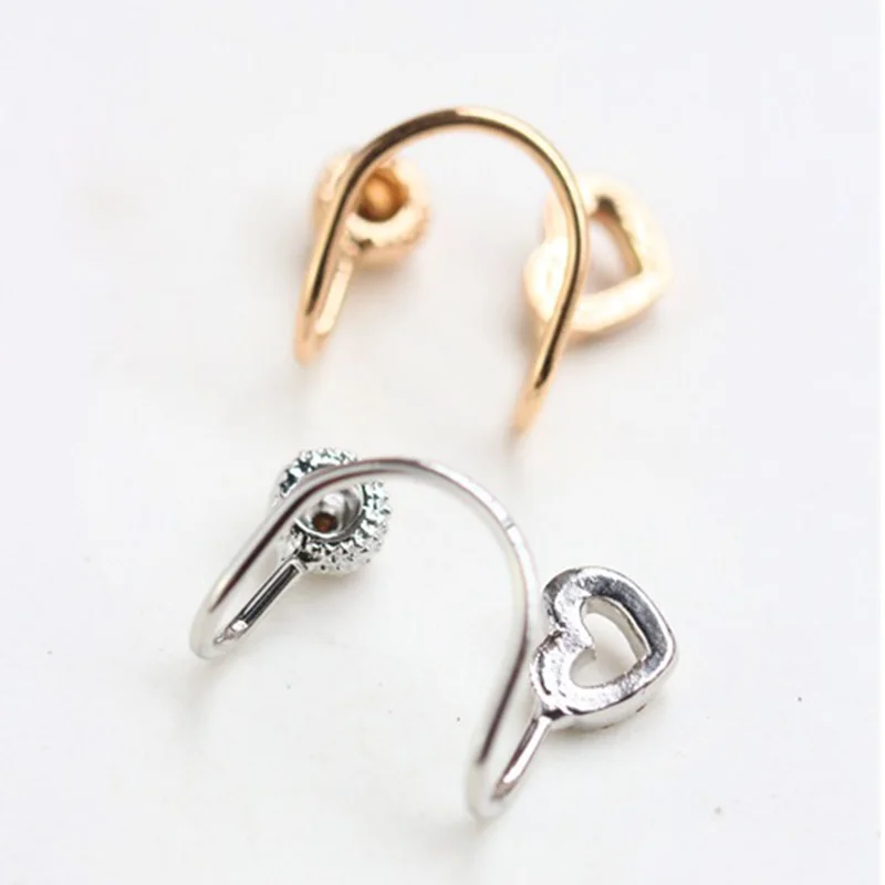 Женские серьги с сердечками клипсы без пирсинга стразы ювелирное изделие A9404