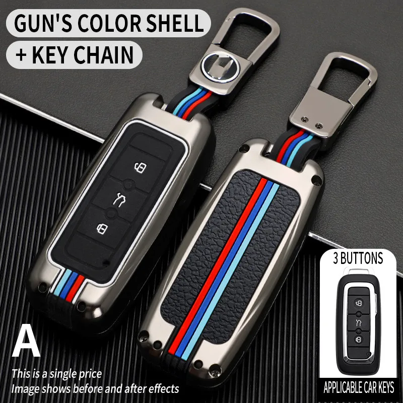 

Car key cover case Fob For Qoros 5suv FOR Qoros 3 car key case shell buckle Accessaries Keychain Car-Styling Zinc Alloy
