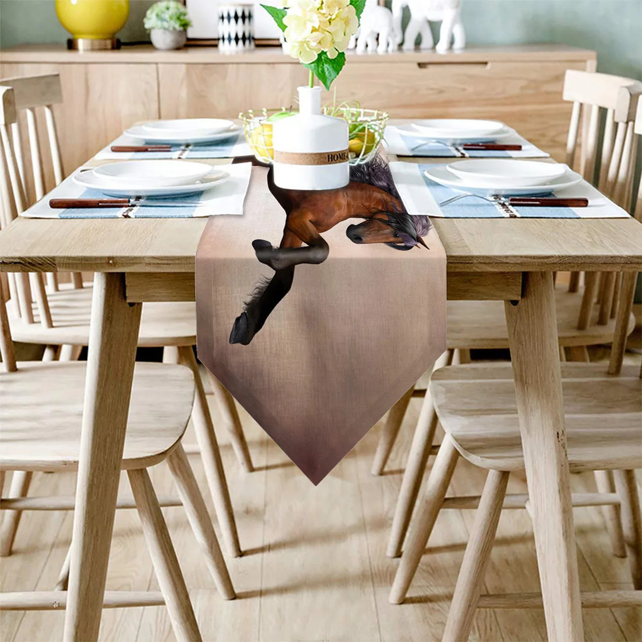 Современная настольная дорожка бегущая галочущая лошадь коричневое животное