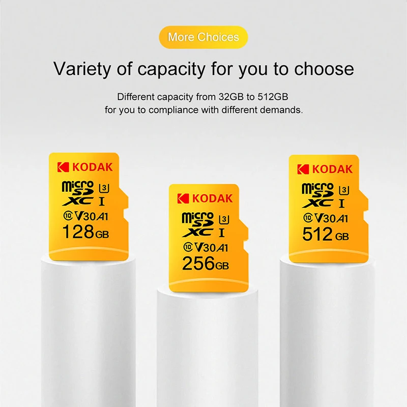 Kodak микро сд microsdxc 16ГБ 32ГБ 64ГБ 128ГБ карта U1 U3 флеш TF памяти флешка на камера