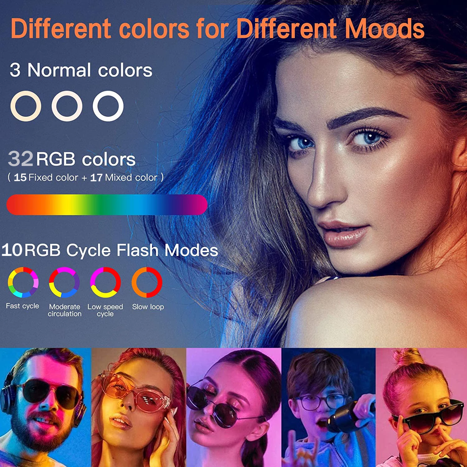 RGB Color Soft Ring Light With Desk Long Arm Tablet Tripod Photography Lighting Selfie RingLight Circle Lamp Phone Holder Stand |