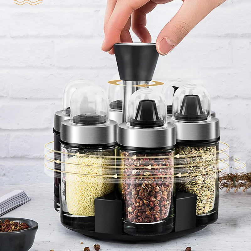 Кухонная стойка для специй 6 шт. пластиковая подставка перца солонка набор