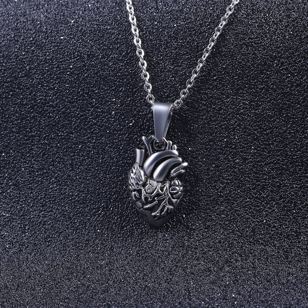 Минималистичное ожерелье из нержавеющей стали с подвеской в виде анатомического