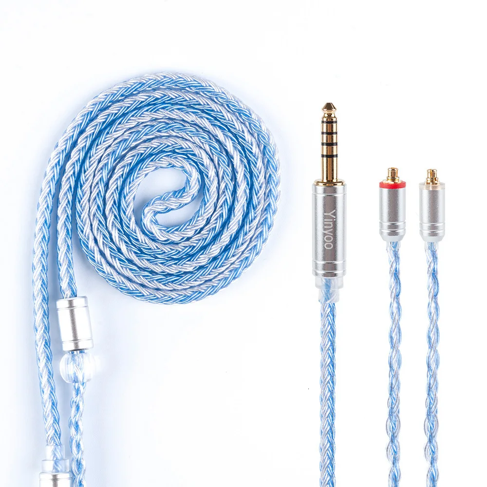 AK Yinyoo 16 Core Silver Plated Cable 2.5/3.5/4.4mm Balanced Earphone Upgrade Cable With MMCX/2Pin for ZS10 PRO AS16 ZSX C12