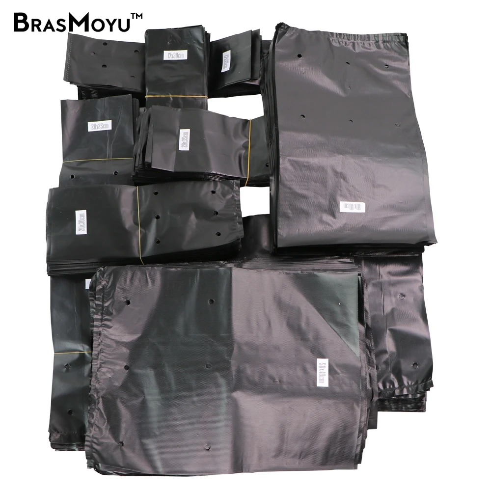 Seedling Pots Black Plastic Pockets Breathable Outdoor Indoor Cultivation Environmental Garden Planting Planter Grow Bags