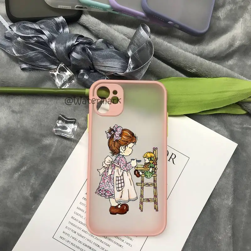 Чехол для телефона с рисунком Сара Кэй IPhone 12 11 Pro Xs Max X Xr 8 7 Plus розовый матовый