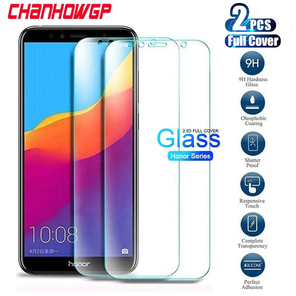 2 шт. 9H закаленное стекло для Huawei Y6 2019 Pro Prime 2018 искусственная кожа на Honor 8A 7A 6 09 5 7