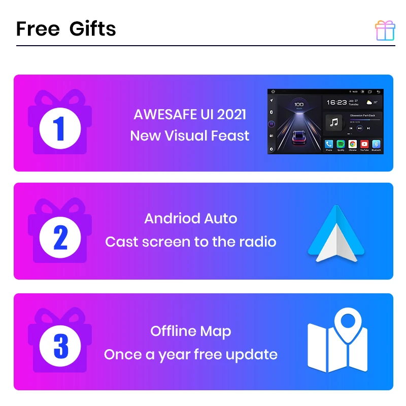 Автомагнитола AWESAFE PX9 для Hyundai Santa Fe 2 2006-2012 с мультимедийным видеоплеером GPS, без DIN, Android 10.0, 2 ГБ + 32 ГБ включено.