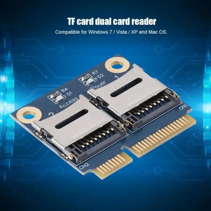 

Мини-PCI-e для двух микро-безопасных цифровых TF-адаптеров с поддержкой Windows ME/2000/XP/Vista/7 и карт расширения ОС для ноутбуков