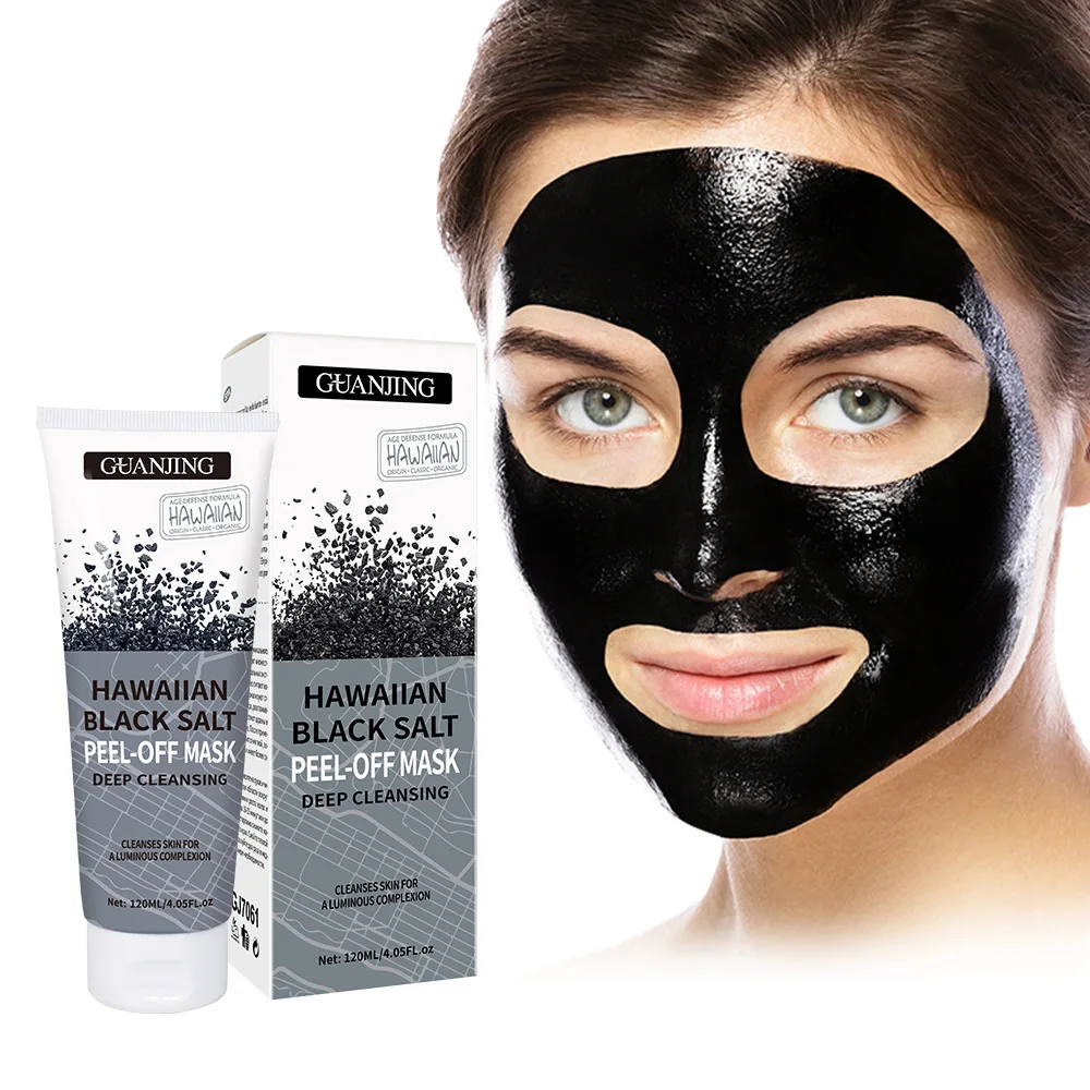 

Hawaiian Black Salt Peel Off Face Mask Deep Cleansing Shrink Pores Oil-Control Acne Remedy Facial Moisturizing Mask Skin Care