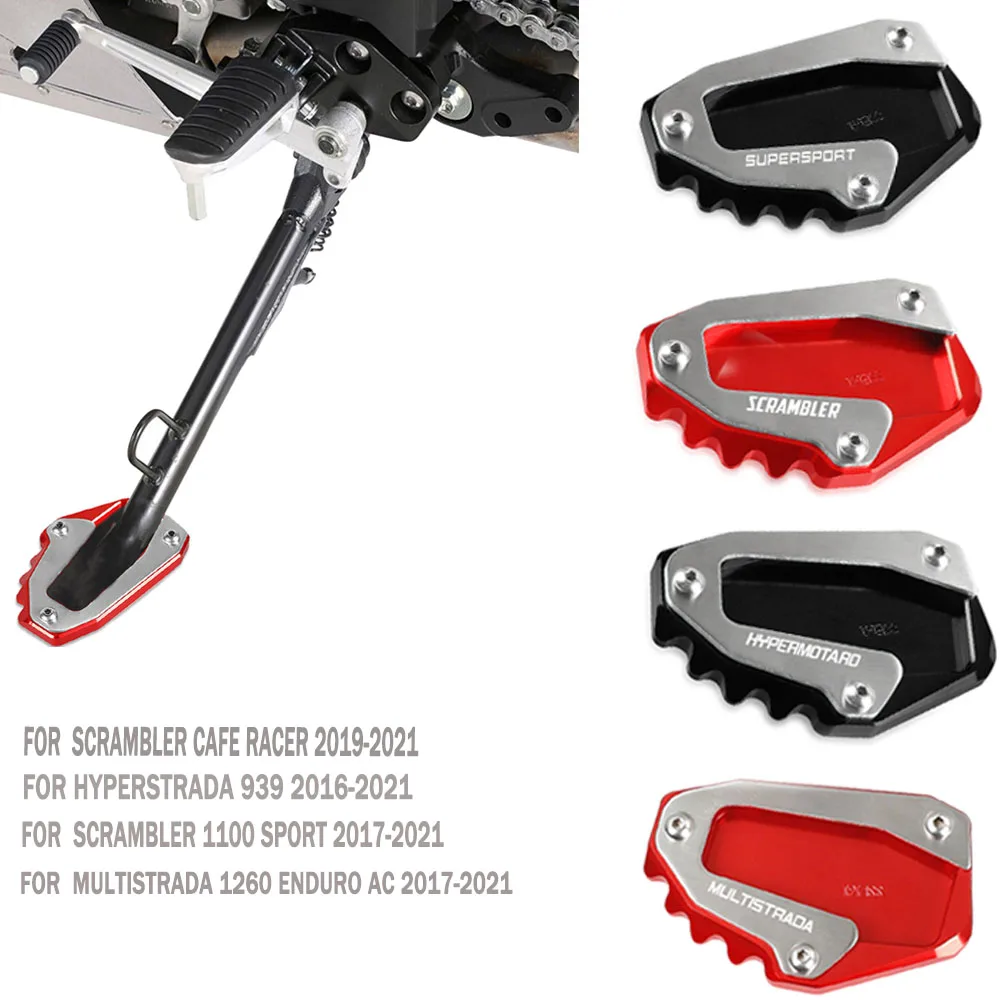 

Side Stand Foot Enlarger Plate Pad Cover Kickstand Support Pad Shell FOR Ducati Multistrada 1260 S AC 2017 2018 2019 2020 2021