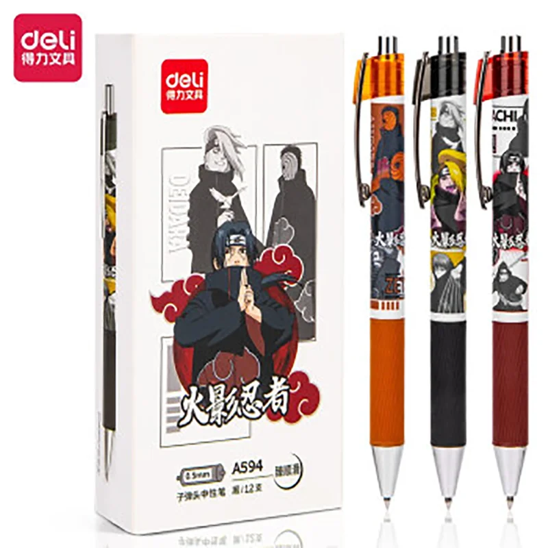

6Pcs DELI A594 NARUTO Series Smooth Press Neutral Pen Signature Pen 0.5mm Bullet Head Comfortable Soft Rubber
