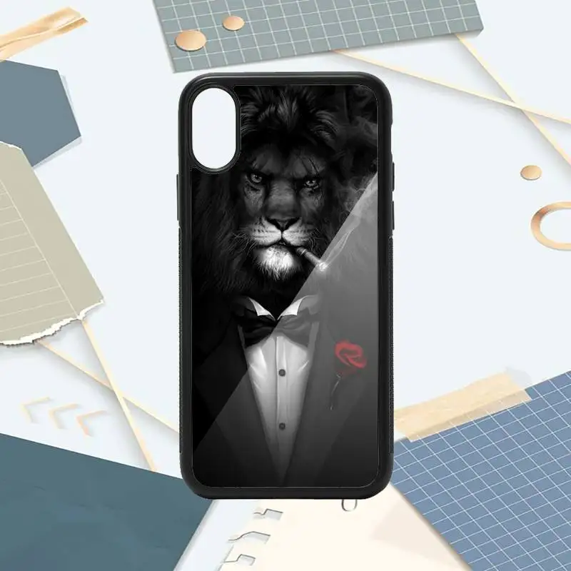 

King of the forest horror lion Phone Case PC for iPhone 11 12 pro XS MAX 8 7 6 6S Plus X 5S SE 2020 XR