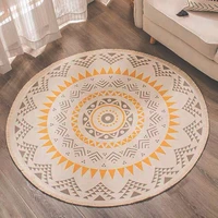 nordic cotton and linen retro rug carpets for living room decor bedroom rugs sofa coffee table cushion bedside round mat 1pc