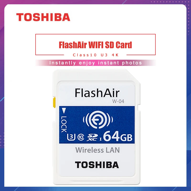 TOSHIBA Flash Air W 04 карта памяти 32 Гб 64 wifi SD 90 МБ/с./с Беспроводная SDHC Tarjeta sd WIFI Carte для