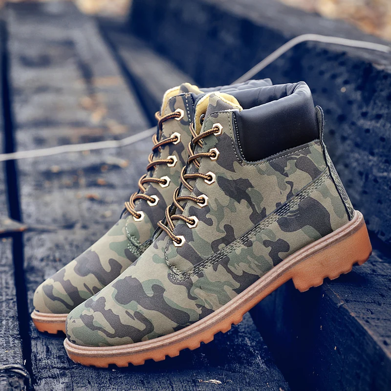 

Camouflage Hiking Boot,Classic Tooling Shoes,Trekking,Outdoor Shoes,Men's Mountain Boots,High Ankle,Big Size 39-46