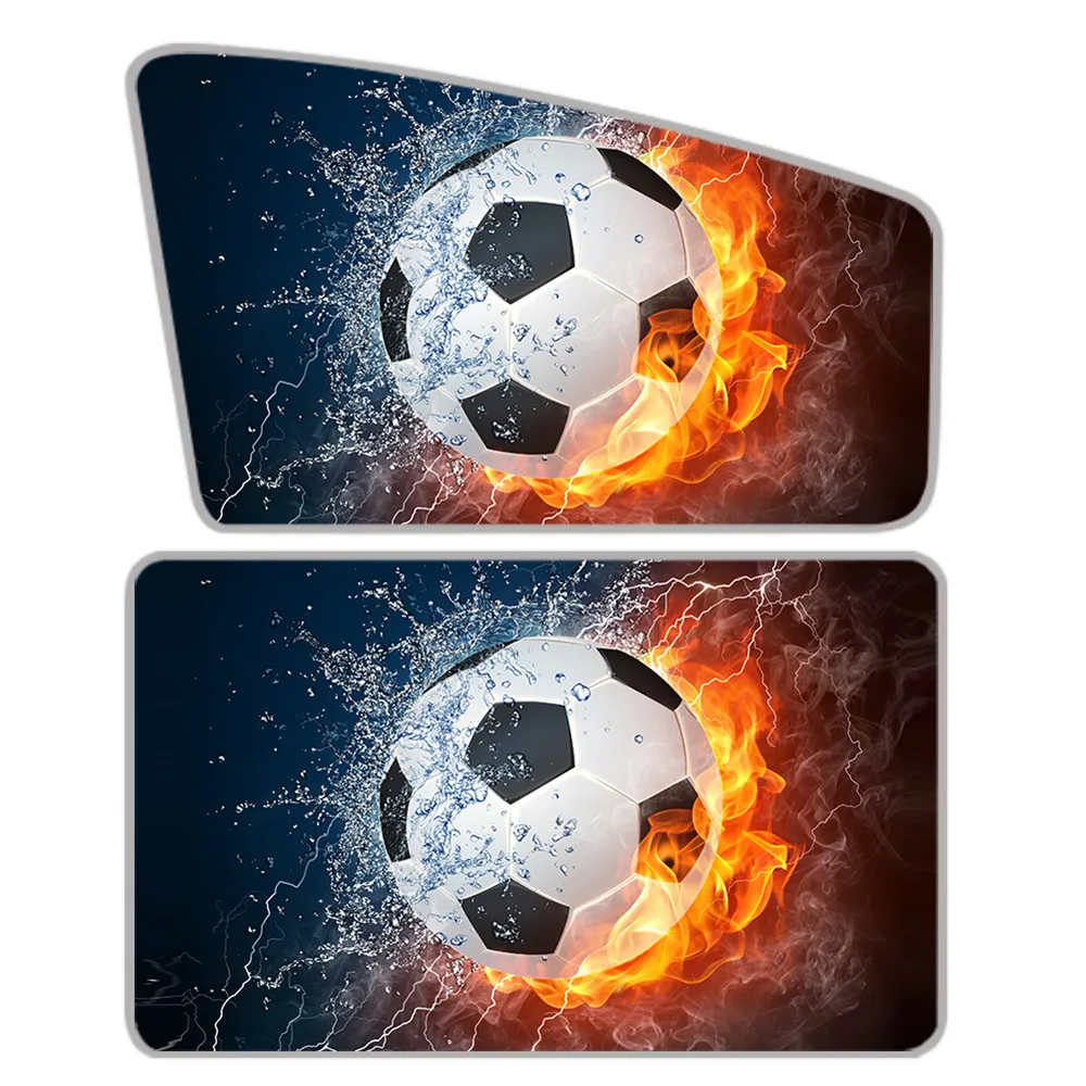 

INSTANTARTS баскетбол на огонь и вода принты с левой стороны автомобильный солнцезащитный козырек от солнца для лобового стекла, автомобильные а...