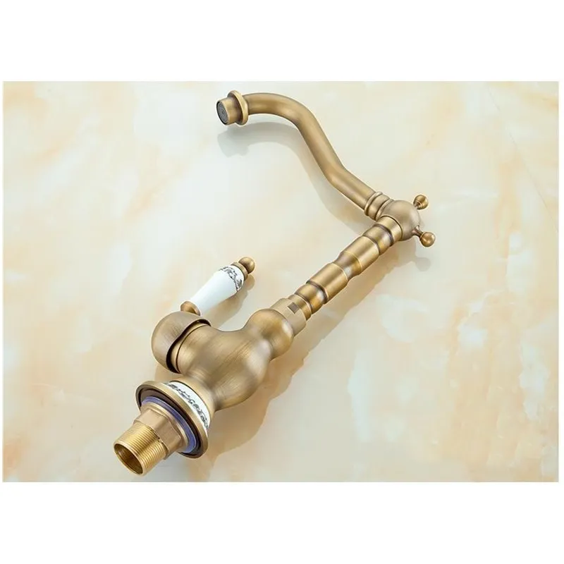 Аксессуары для обустройства дома античный латунный кухонный кран поворотный на