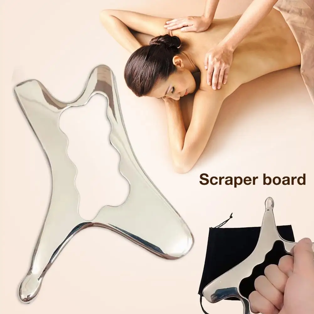 Stainless Steel Guasha Massage Tool Board Fascia Relaxation Yoga Fitness Massager Scraping | Спорт и развлечения