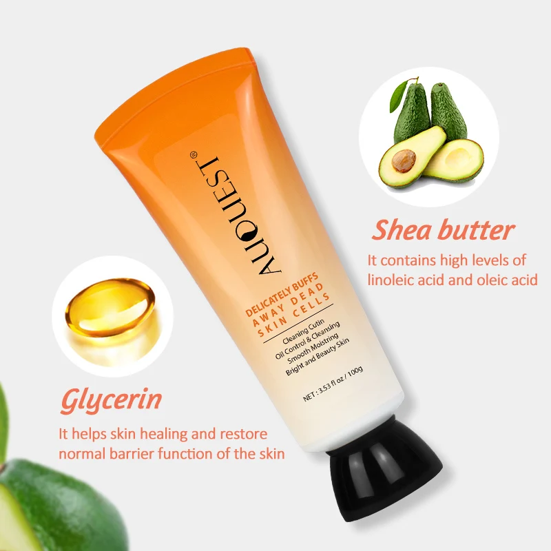 AUQUEST 100g скраб для тела натуральное масло ши Organic глубокое очищение лица