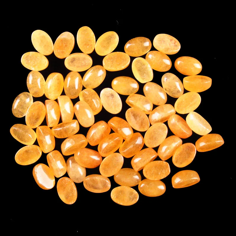 

25 шт. 6x4x3 мм Овальный Кабошон из оранжевого нефрита 2330JM