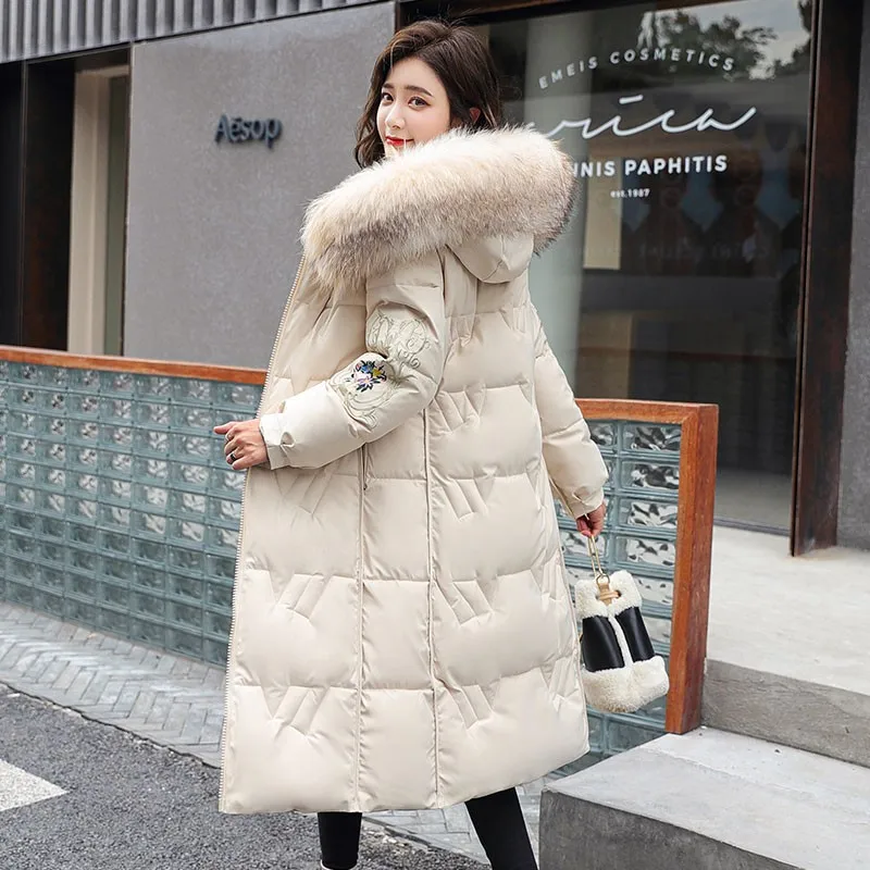 

Fashion 2020 Hot Winter Cotton Padded Jacket Slim Long Double Sided Jackets Women Thickness Hooded Coat Warm Women's Parkas