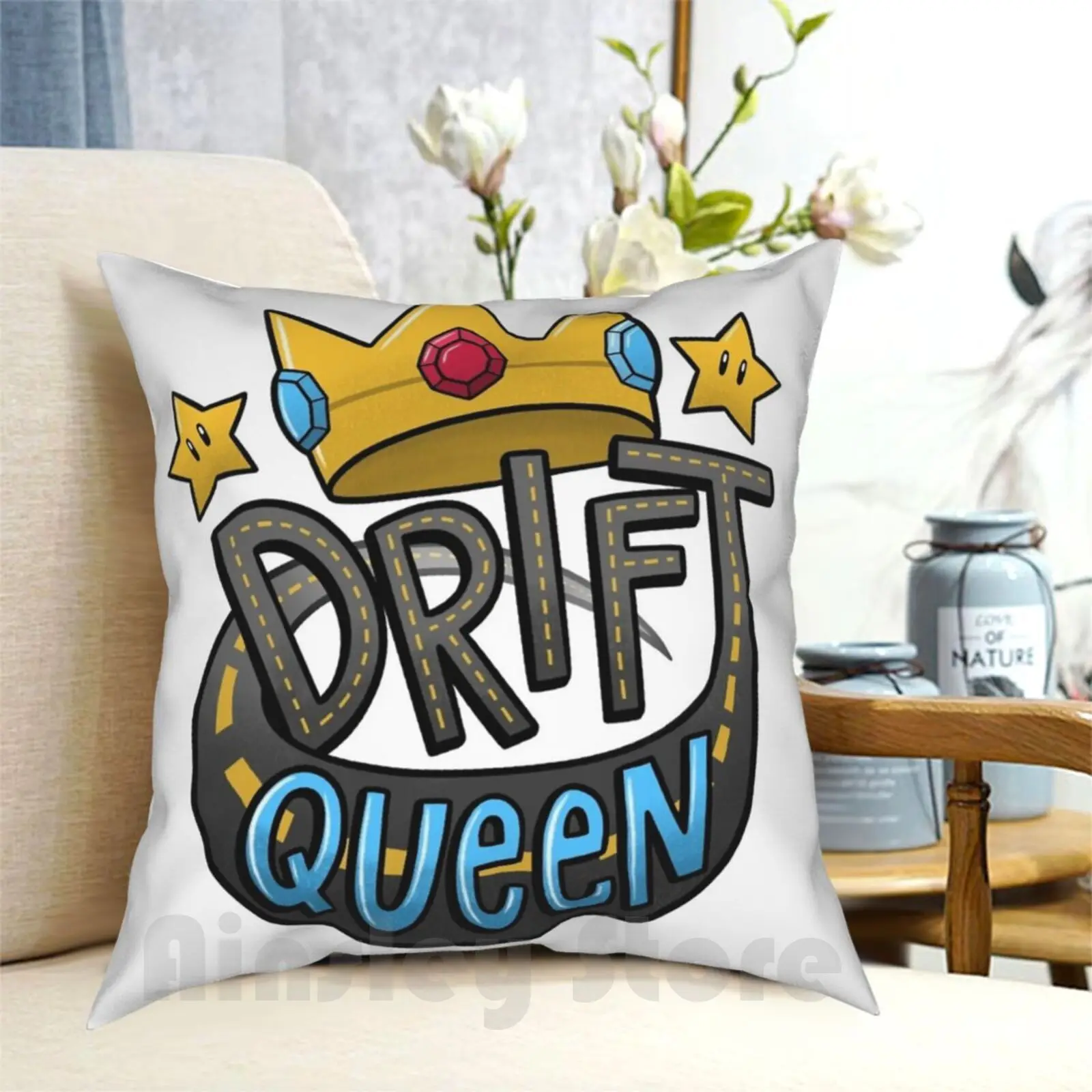 Drift Queen Pillow Case Printed Home Soft DIY Pillow cover Game Gaming Geek Kart Shell Wii Switch Nintendo 3Ds Funny Random