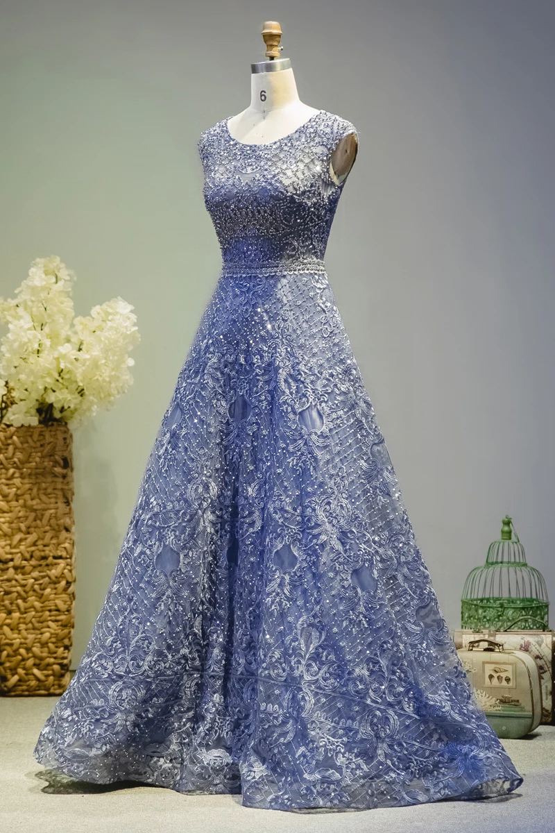

Luxurious Celebrity Dresses Embroidery Beaded Long Dubai Woman Formal Evening Gowns A Line Full Back Pageant Party Wear