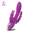 Вибратор-фаллоимитатор с кроликом и точкой G интимные игрушки для женщин для взрослых пар, Анальный Стимулятор клитора с двойным проникновением, интимный продукт