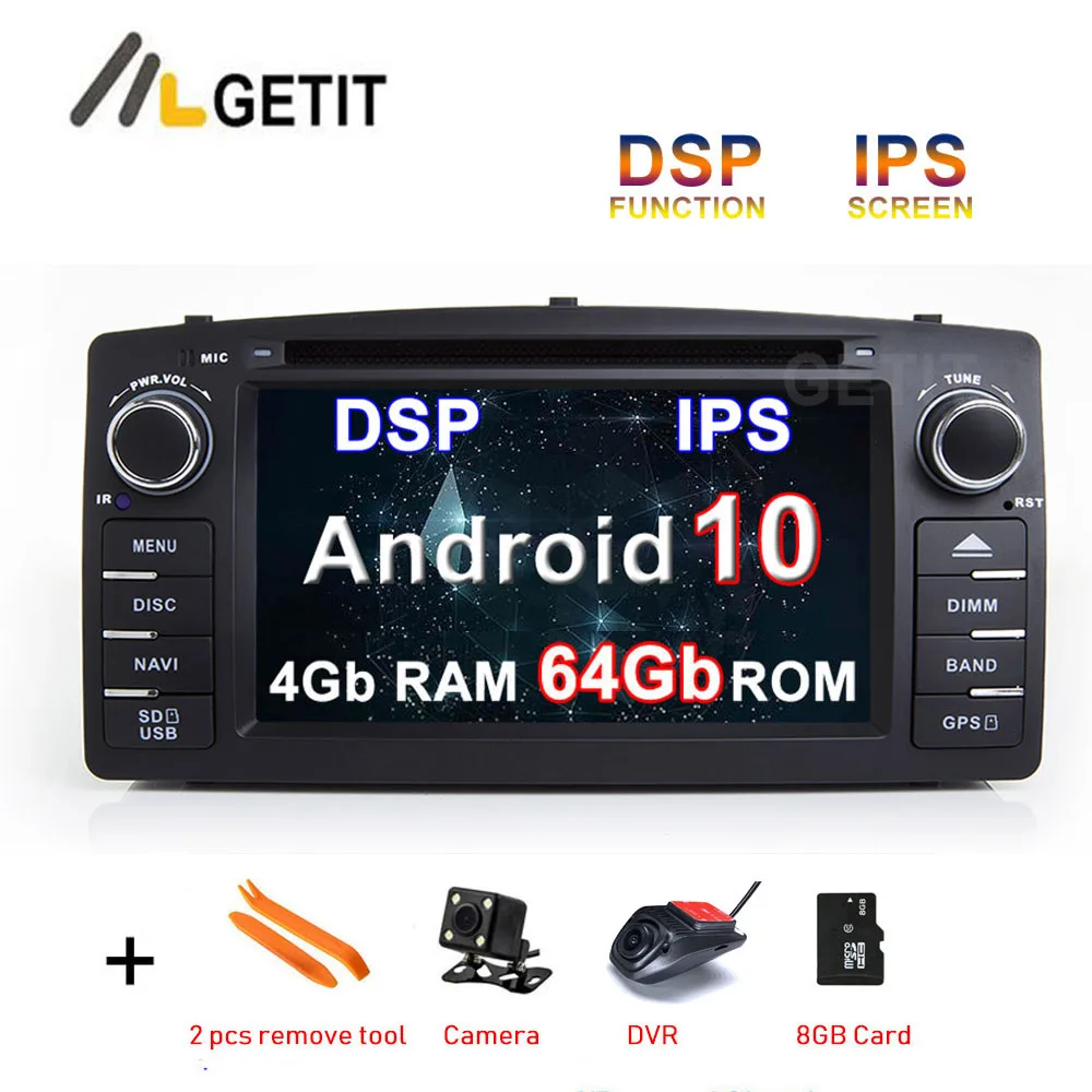 DSP Android 10 автомобильный DVD стерео радио плеер GPS для Toyota Corolla E120 BYD F3|Автомагнитолы| |