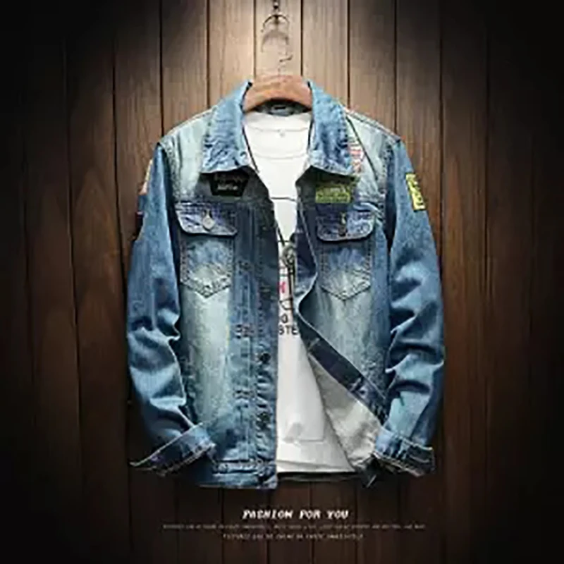 Высококачественная джинсовая куртка для мужчин с рваными дырками s Lt синие джинсовые куртки новинка 2019