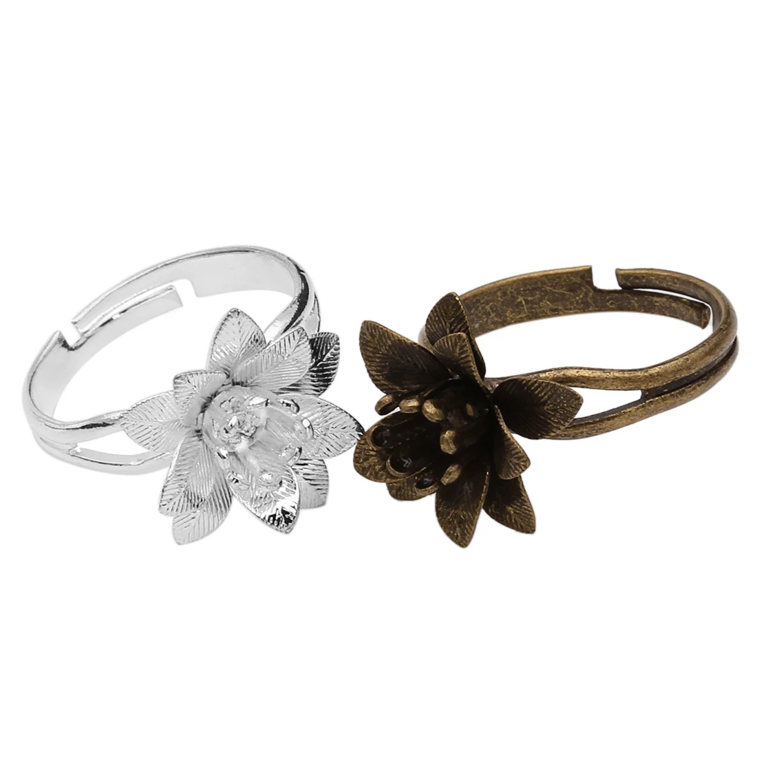 10 шт./лот цветочное кольцо пустая основа три цветочных узора V образное сделай сам