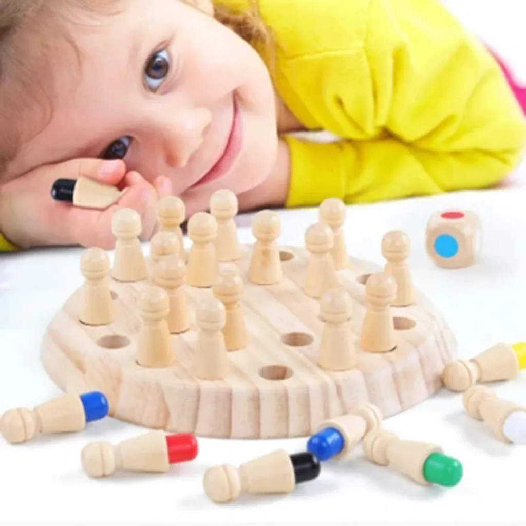 Kids Toys Wooden Memory Match Stick Chess Game Fun Block Board Educational Color Cognitive Ability Toy Children Gifts C140# | Игрушки и