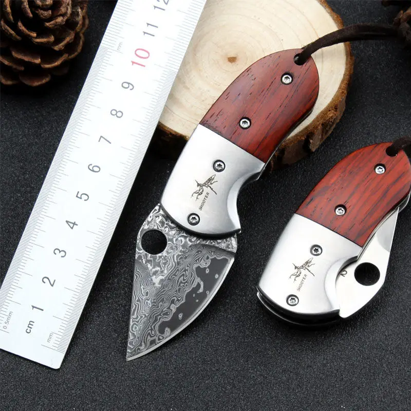 

Damascus steel knife high hardness forging folding knife self-defense portable knife military knife