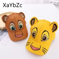2021 summernew childrens hat spring and autumn sun hat three dimensional cartoon cap embroidered lion style baseball cap