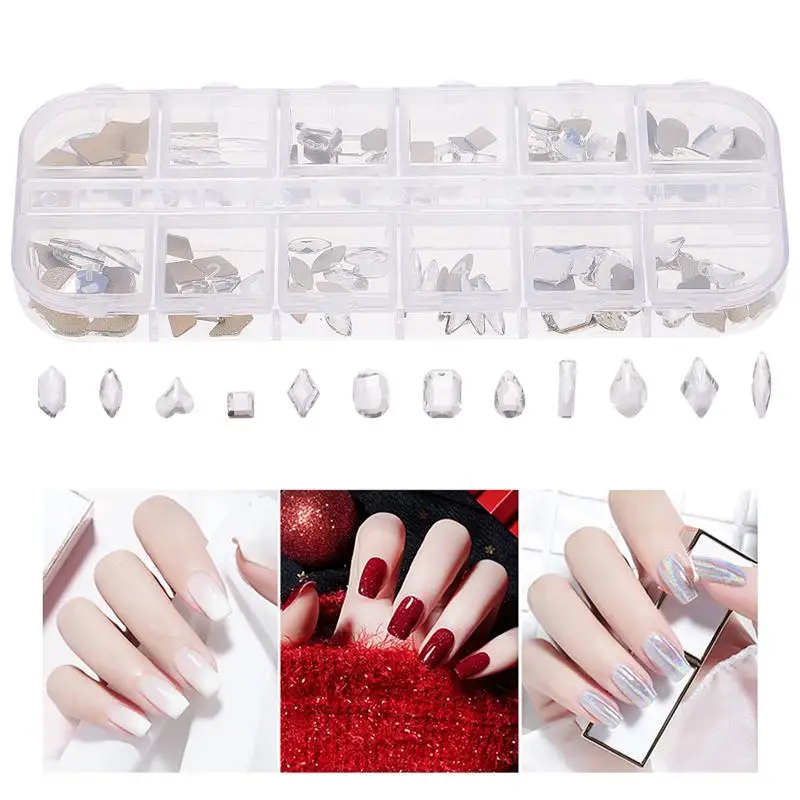 

1 Box Manicure Charms Nail Art Crystal Rhinestone DIY Nail Craft Accessories
